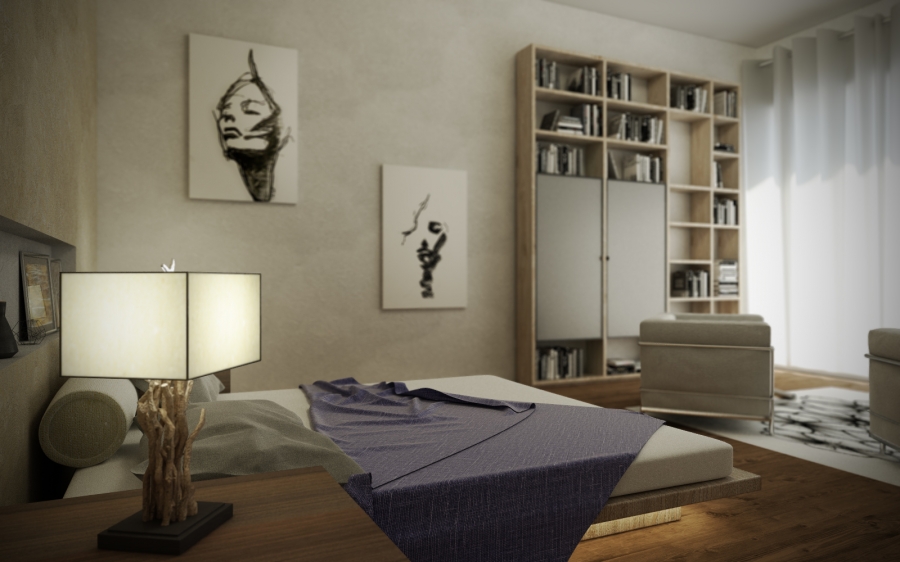 Render interno di una camera 